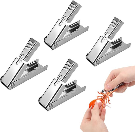 4pcs Crawfish Peeler Tool, Non-Slip Design Stainless Steel Shrimp & Crayfish Sheller Effortless Tail Peeling for Cooked Shrimp Seafood Shucker Easy to Clean Kitchen Gadget for Home & Restaurants