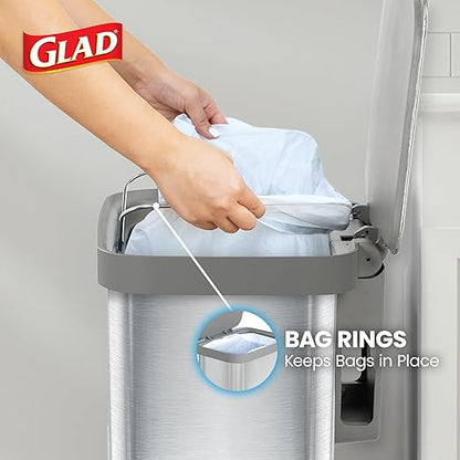 Glad Stainless Steel Step Trash Can, Series 2 with Clorox Protection - Large Metal Kitchen Garbage Bin with Soft Close Lid, Foot Pedal and Waste Bag Roll Holder, 20 Gallon - Image 6