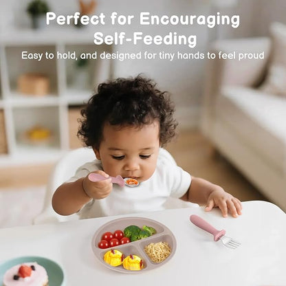 Eascrozn Toddler Spoons and Forks Set, 6 Pack Kids Silverware with Silicone Handle, BPA Free, 18/8 Stainless Steel Children Safe Toddler Utensils, Dishwasher Safe - Image 4