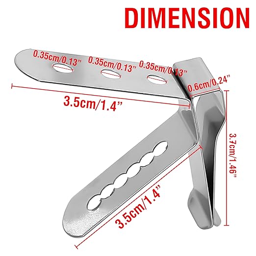 Thermometer Probe Pot Clip Holder Stainless Steel 3-Hole Ambient Temperature Readings for BBQ Smoker Oven Meat Grill Kitchen Clamp for Fryer Barbecue (3.5mm Hole Diameter)