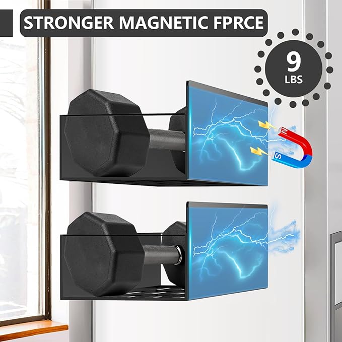 SMRCAD Magnetic Spice Rack for Refrigerator, 6pack Magnetic Shelf for Fridge Space Saving Seasoning Organizer for Kitchen storage Any Metal Surface No Drilling Needed (6pack-Black) - Image 4
