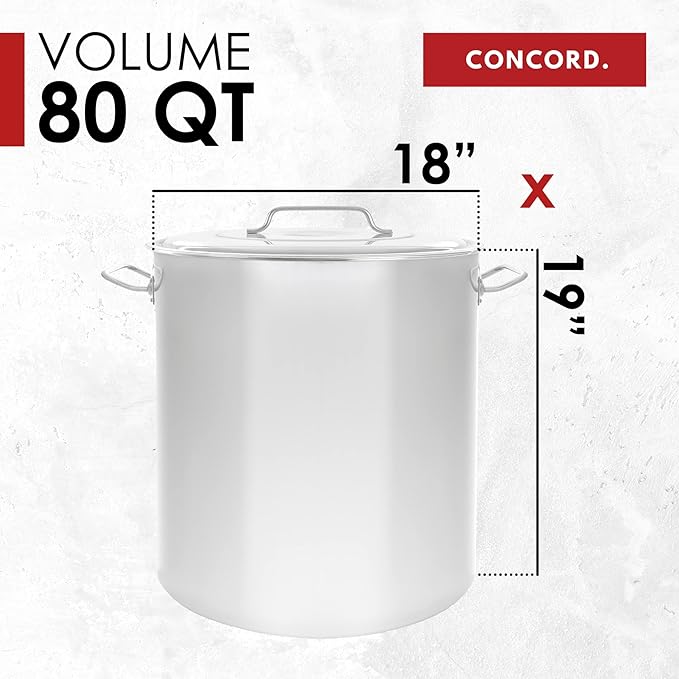 Concord Cookware Stainless Steel Stock Pot Kettle, 80-Quart - Image 5