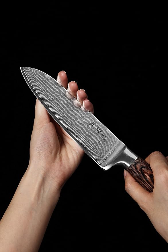 Wakoli EDIB 4-Piece Damascus Knife Set – Professional Kitchen Knife Set, 67-Layer Genuine Damascus Steel, High Carbon Stainless Steel Core (VG10), Ergonomic Pakkawood Handles, In Elegant Gift Box