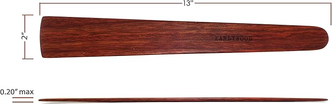 13 in Handmade Kitchen Cooking Utensil, Thin Dark Wood Saute Spatula, Multipurpose Flat Wooden Spatula, Perfect for flipping, scraping, sauteing, turning - Wooden Cooking Utensils - Made in USA - B