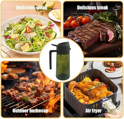 Kitchen Maiden 2 in 1 Oil Dispenser, New Kitchenmaiden 2 In 1 Oil Sprayer for Cooking，Olive Oil Dispenser Bottle Spray And Pour for Air Fryer, Salad, Frying, BBQ - Image 6