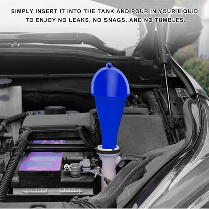 2 PCS Oil Funnel, Plastic Long Neck Multi-Purpose Spill Saver Funnel, Engine Oil Funnels for Filling Oils Gas Water Diesel Fuel Lubricants for Car Motorcycle ATV Boat (Blue)