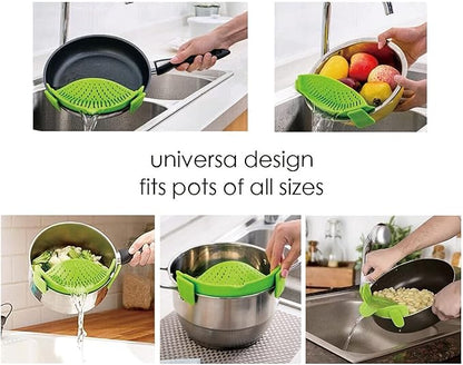 Clip-on Kitchen Food Strainer for Spaghetti, Pasta, Meat, Fruits, Vegetables. Silicone Kitchen Food Strainer for Pots & Bowls - Image 2