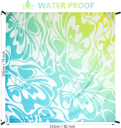 HIHOHO Beach Blanket Waterproof Sandproof Extra Large Beach Mat 79" X 83"/120"x108"for 1-8 Adults Quick Drying Durable Outdoor Picnic Mat for Beach Travel Camping Hiking