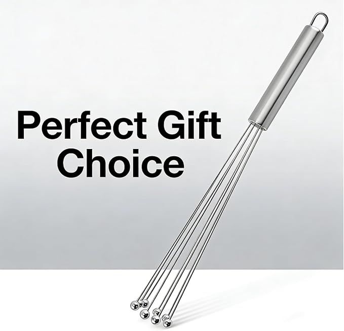 Whisk Set, Stainless Steel Ball Whisk Kitchen Tools Ideal for Cooking, Blending, Whisking, Beating & Stirring - Image 5