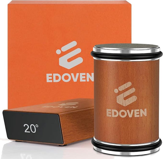 Knife Sharpener Tool – Rolling Knife Sharpener Kit with Diamond & Ceramic Discs, Magnetic 15° & 20° Angle Guide, Manual Kitchen Knife Sharpener for Steel Knives, Ideal Gift by EDOVEN