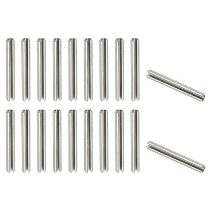 PATIKIL Slotted Spring Pin, 20 Pcs 3/16" x 1-9/16" (5.3mm x 40mm) 304 Stainless Steel Split Roll Pins Spring Dowel for Home Improvement Automotive Machine Repair, Silver