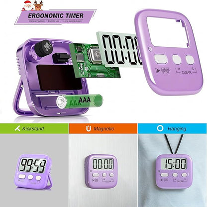 Antonki 2 Pack Digital Timer for Kids, Magnetic Countdown Kitchen Timers for Cooking, Egg, Classroom, Teacher, Exercise, Study, Oven - Battery Included - Image 5