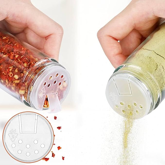 Glass Spice Jars with Label - Square Spice Containers 4 oz - Includes Cleaning Brush & Label pen - Seasoning Jars - 12Pcs - Image 3