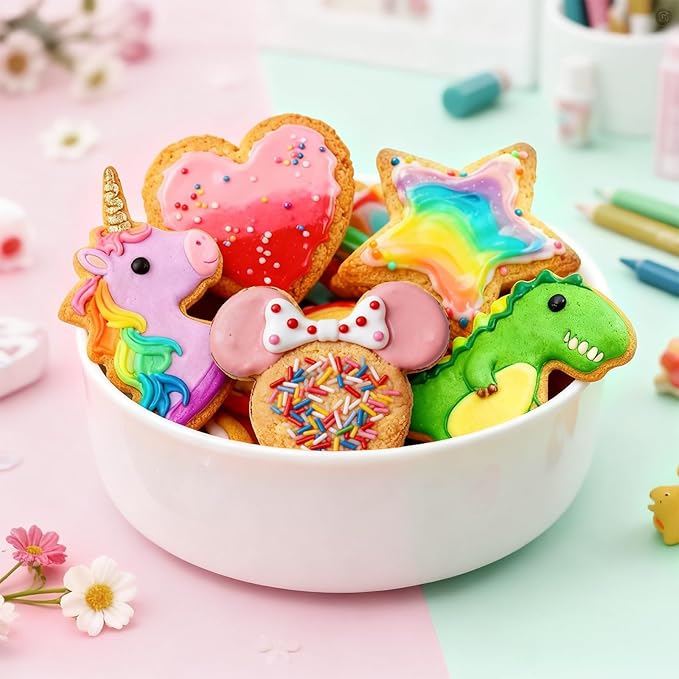 Stainless Steel Cookie Cutters, Mickey Unicorn Dinosaur Heart Star Cookie Cutters, Metal Biscuit Cutter Molds for Baking or Valentine's Day Christmas Holiday Party Decorations - Image 5