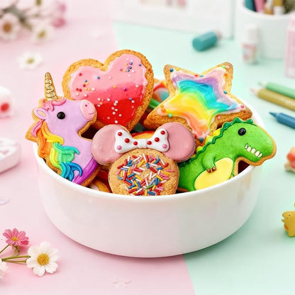 Stainless Steel Cookie Cutters, Mickey Unicorn Dinosaur Heart Star Cookie Cutters, Metal Biscuit Cutter Molds for Baking or Valentine's Day Christmas Holiday Party Decorations - Image 5