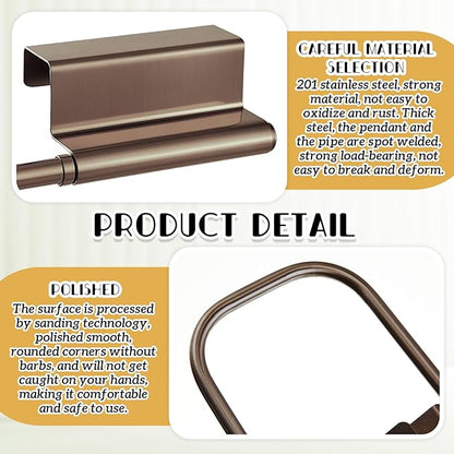 Yaocom 12.4 Inches Cabinet Door Paper Towel Holder Camper Under Sink No Drilling Paper Towel Storage and Dispenser for RV Kitchen Bathroom Laundry Room, Stainless Steel(Vintage Bronze,2 Pcs)