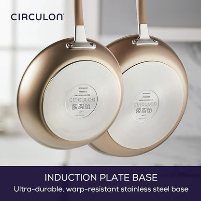 Circulon Premier Professional Hard Anodized Nonstick Cookware Induction Pots and Pans Set, 8 Piece - Bronze - Image 4