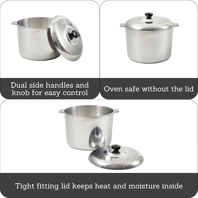 IMUSA USA Heavy Duty Cajun Aluminum Stock Pot 14 Quart, Silver - Image 2