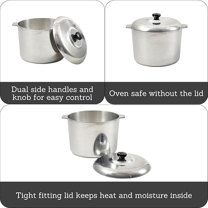 IMUSA USA Heavy Duty Cajun Aluminum Stock Pot 14 Quart, Silver - Image 2