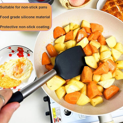 KLAQQED Spatula Set Silicone Heat Resistant for Nonstick Cookware Rubber Silicone Spatula Turner Fish, Large Nonstick Plastic Egg Wok Spatula for kitchen use Cooking Utensils Set - Image 4
