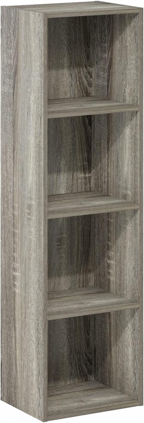 Furinno PASIR Book Shelf, 4-Tier Modern Bookshelf, Open Shelves Bookcase 9 x 12 x 42, Easy Assembly, for Living Room, Bedroom, Home Office, French Oak - Image 7