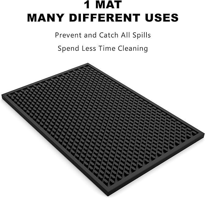 AXIESO Silicone Drip Mat - 1/2 Inch Thick, Heat-Resistant and Food Safe - Counter Top, Coffee Bar or Restaurant - Drying Mat for Glasses - 18x12 Inches - Image 9