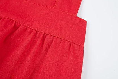 Hyzrz Retro Adjustable Ruffle Aprons with Pockets for Women Girls Vintage Cross Back Pinafore Dress Maid Costume Apron