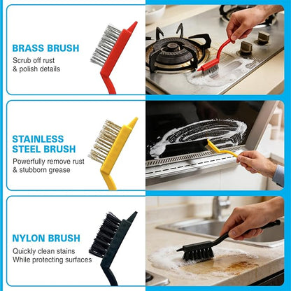 Crevice Cleaning Brush Set, Hard Bristle Small Scrub Brushes, Deep Cleaning Supplies for Kitchen, Bathroom, Grout, Bottle, Corners & Tight Spaces, 8Pcs - Image 5