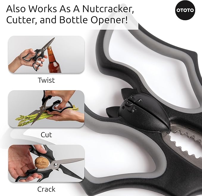 OTOTO Elizabat Kitchen Scissors - Halloween Goth Cute Bat Kitchen Shears, Gothic Scissors Utensils - Spooky Bats Halloween Gifts, Cute Gadgets, Kitchen Gadgets - Image 4