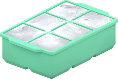 KitchFort Large Silicone Ice Cube Tray (3-Pack), Easy Release 2" Big Ice Cubes - Cocktail, Whiskey Ice Cubes Mold - Ice Trays for Freezer with Lid - Stackable Silicone Ice Tray - Green - Image 4