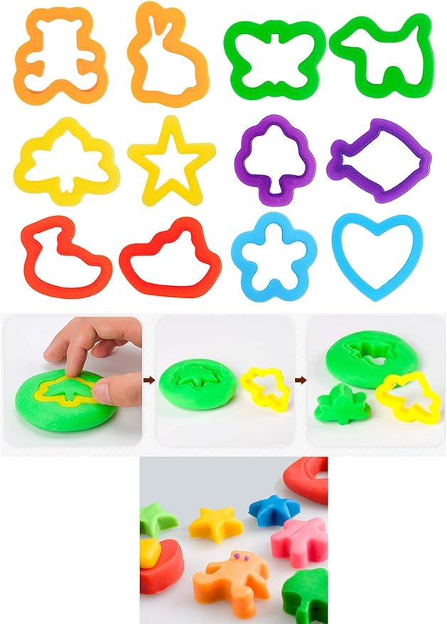 Kids Letter Molds Tools Set，Numeral Various Plastic Animal Molds for Creative Cutting (63 Pieces)