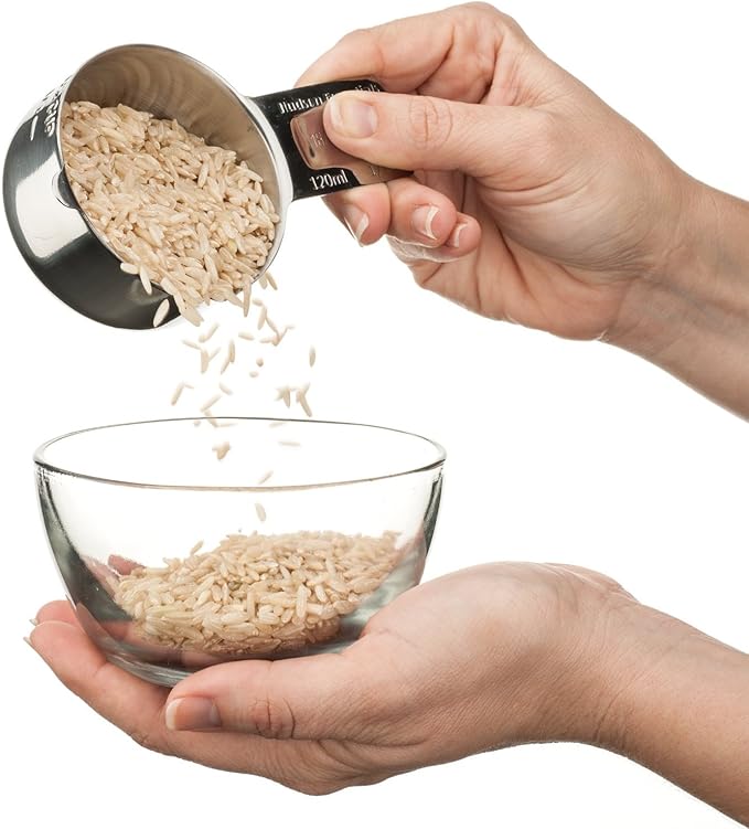 Hudson Essentials Stainless Steel Measuring Cups Set - Stackable Set with Spout - Image 6