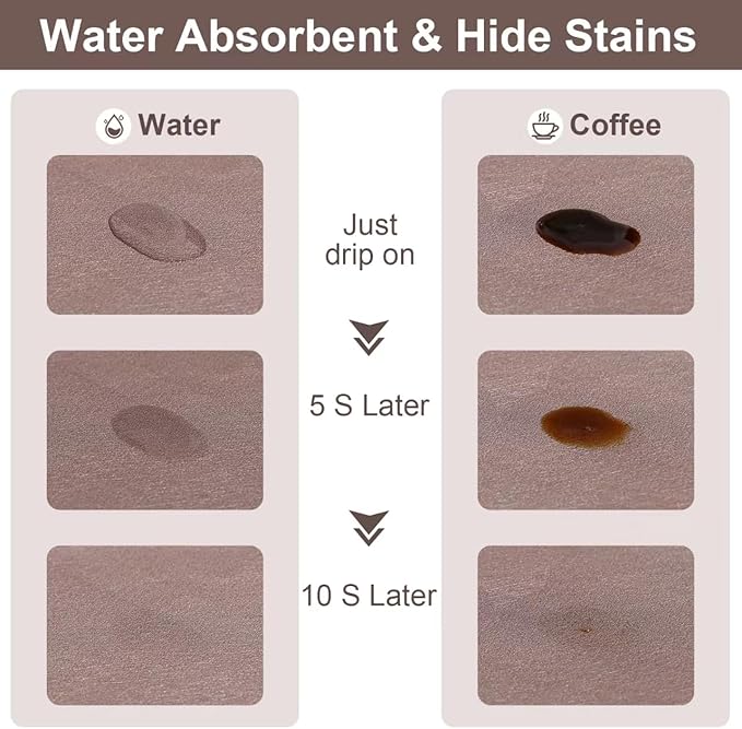 CooRug Absorbent Coffee Mat, Fashion Dish Drying Mat for Kitchen Counter Coffee Bar Accessories Espresso Machine Dish Rack 17" x 32" Brown - Image 3