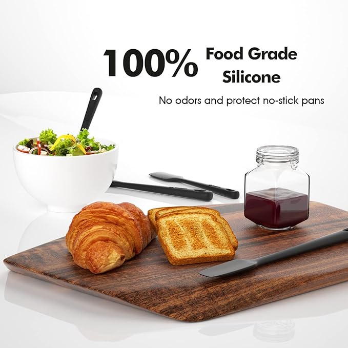 ChefAide 4 Pieces Silicone Spatula Set, Food Grade Rubber Spatula, Upgrade Strong Handle with Ergonomic Grip, Heat Resistant Up to 600°F for Nonstick Cookware, Cooking Baking Mixing - Image 5
