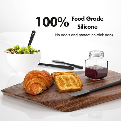 ChefAide 4 Pieces Silicone Spatula Set, Food Grade Rubber Spatula, Upgrade Strong Handle with Ergonomic Grip, Heat Resistant Up to 600°F for Nonstick Cookware, Cooking Baking Mixing - Image 5