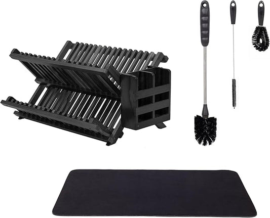 Teak Dish Rack (Black)