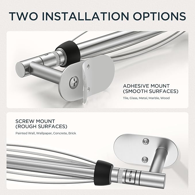 FORIOUS Paper Towel Holder Under Cabinet, One Hand Operable with Ratchet System for Easy Tear, Adhesive or Drill Wall Mount, SUS304 Commercial Paper Towel Holder for Kitchen Bathroom, Sliver - Image 7
