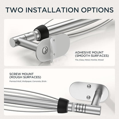 FORIOUS Paper Towel Holder Under Cabinet, One Hand Operable with Ratchet System for Easy Tear, Adhesive or Drill Wall Mount, SUS304 Commercial Paper Towel Holder for Kitchen Bathroom, Sliver - Image 7
