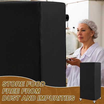 Riakrum 1 Pc Bun Pan Rack Cover Bakers Rack Cover 20 Tier Sheet for Home Kitchen Restaurant Dining Bakery 28" L x 23" W x 61" H(Black,Oxford Cloth) - Image 5