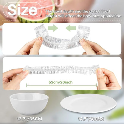 MAQIHAN 300 Bowl Covers Bread Proofing - Extra Large Plastic Wrap for Food Sourdough Bread Baking Rising Elastic Reusable Plate Covers Outdoor Food Fresh Keeping Bags Shower Cap Hair Deep Conditioning - Image 2