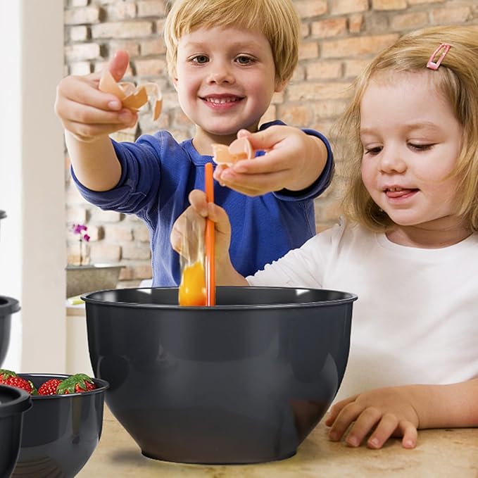 Greentainer Plastic Mixing Bowls with Lids Set for Kitchen, 5 Set Nesting Bowls for Mixing, Baking, Prepping, Cooking and Serving Food, Mixing Bowls Dishwasher, Microwave Safe - Image 8