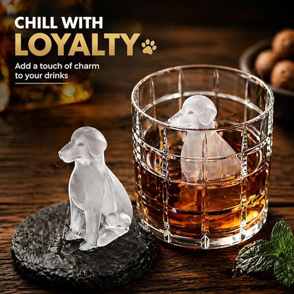 Dog Ice Cube Tray Mold - 3D Labrador Shape Ice Cube Trays, Cute Ice Cube Molds for Whiskey Bourbon, 4-Hole Large Fun Shapes Ice Cube Trays, Funny Labrador Gifts for Dog Lovers Women Men
