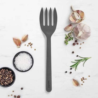 GreenPan Silicone Ultimate Fork, Mixing Stirring Serving, Cooking Kitchen Utensil, Flexible Rubber Nonstick Cookware, Rigid Steel Core, Heat-Resistant, Anti-Slip Handle, BPA-Free Dishwasher Safe, Gray - Image 2