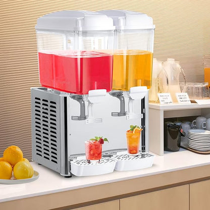 ROVSUN 9.6 Gallon/36L Commercial Beverage Dispenser Drink Dispenser, 18L X 2 Tanks Commercial Juice Dispenser Stainless Steel with Thermostat Controller for Home Restaurant Bar Party 110V/60HZ - Image 8