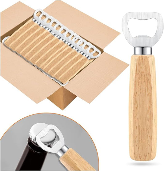 24pcs Bottle opener Beer Opener with Wooden Handle for engraving Cider Wine Bottle Opener Party Wedding Gifts