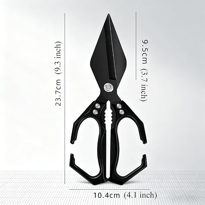 Multifunctional Heavy-Duty Kitchen Shears,Kitchen Shears for Cutting Chicken,Kitchen Scissors for Food, Japanese High-Carbon Steel Culinary Shears,for Chicken,Bone Cutting,Christmas Gifts (Pure Black)