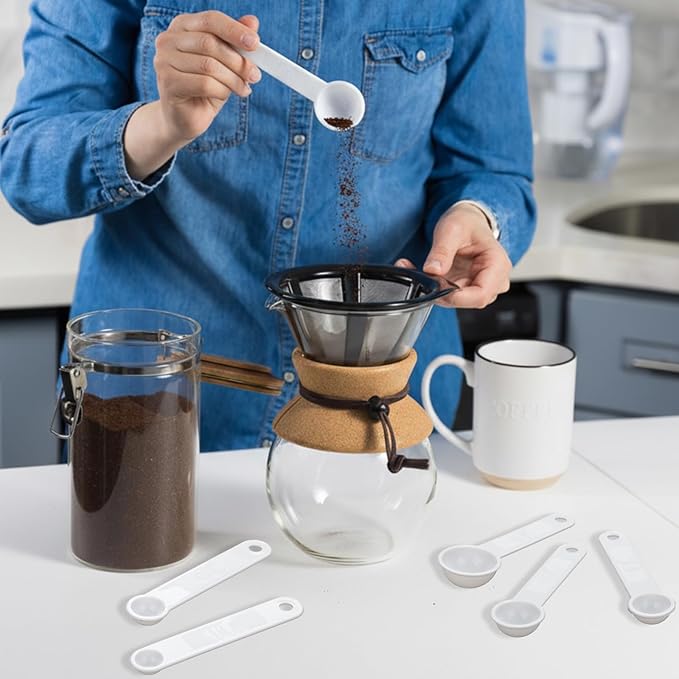 Frienda 20 Pieces White Plastic Measuring Cup Spoons for Kitchen Cooking Baking Dry and Liquid Ingredients - Image 5