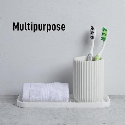 Zulay Kitchen (9x3.5) Silicone Sponge Holder for Kitchen Sink - Flexible Multipurpose Soap Tray - Sink Organizer for Kitchen, Bathroom, Makeup, Trinkets & More (White) - Image 5