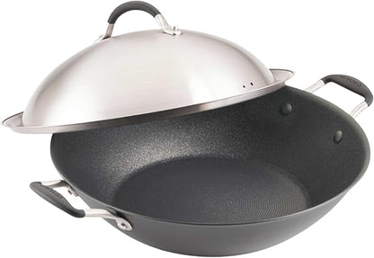 Circulon A1 Series w/ScratchDefense Nonstick Induction Wok with Lid, 14-Inch, Wok Pan with Lid, Graphite - Image 9