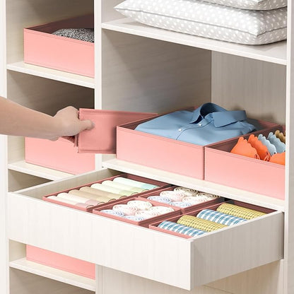 DIMJ Drawer Organizer Clothes - 18 Pack Closet Drawer Organizer Bins for Baby Clothes Storage, Fabric Dresser Organizer for Nursery Bedroom, Foldable Small Drawer Dividers for Underwear Socks